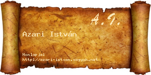Azari István névjegykártya